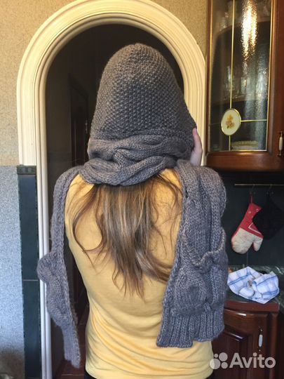 Шапка - шарф и шапка женские. Снуды. Зима