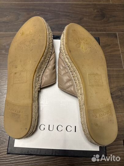 Кожаные эспадрильи gucci женские 40р (оригинал)