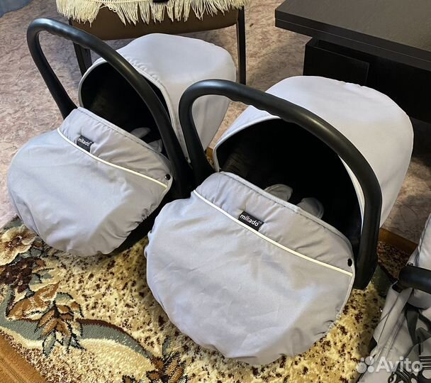 Коляска для двойни mikado 3 в 1