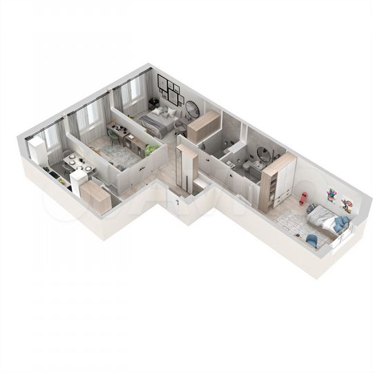 2-к. квартира, 70,5 м², 1/17 эт.