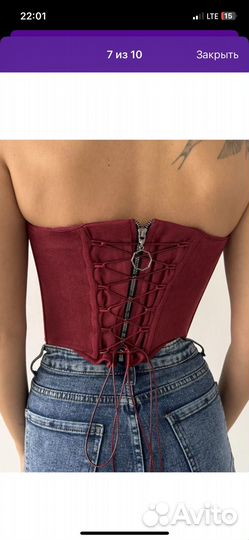 Корсет бордовый