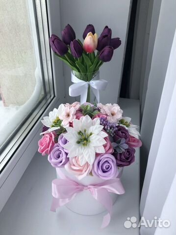 Букет из мыльных роз