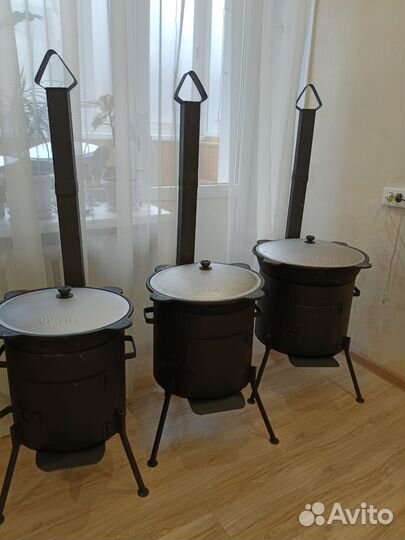 Печь под казан 2мм + казан чугунный