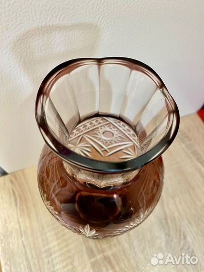 Ваза марганцевое стекло винтаж