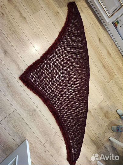 Платок шаль бордовый