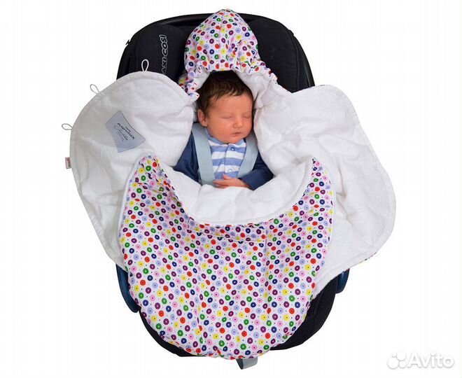 Кокон-конверт для новорожденного с прорезями д/авт