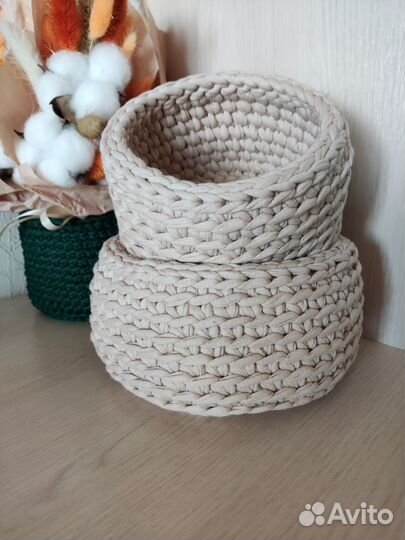 Трикотажные корзинки