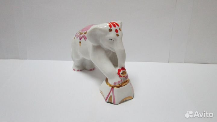 Фарфоровая Статуэтка Цирковой Слон Дулево СССР