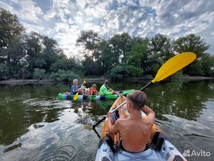 Байдарка (каяк) 2 местная + 1 ребенок