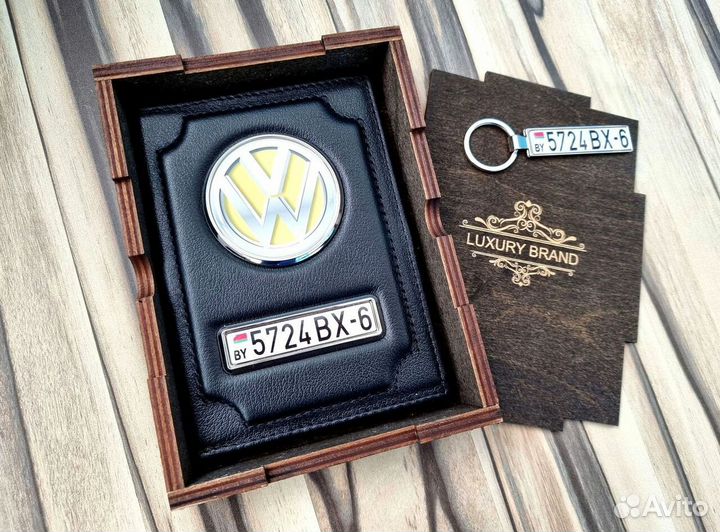 Обложка для автодокументов с лого и номером