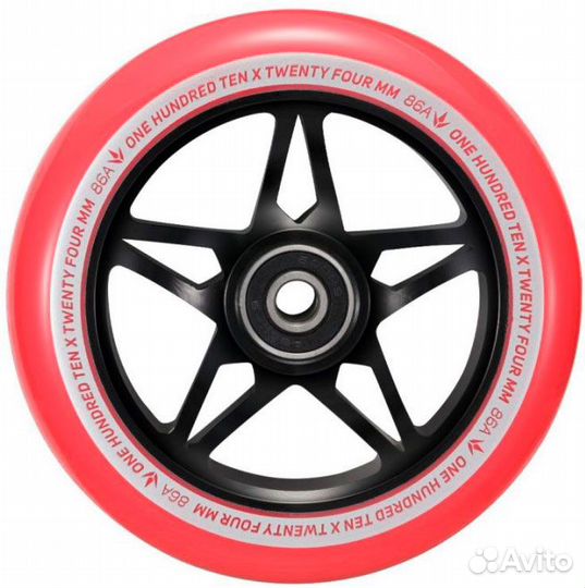 Колесо blunt S3 110mm Black-Red Kra20