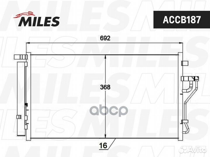 Конденсер KIA sportage 2.0 10- accb187 Miles