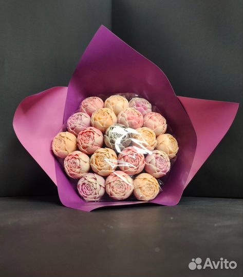 Шоколадные Пионы - 19 шт в Букете