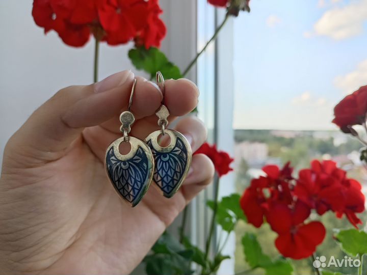 Серьги Северная чернь