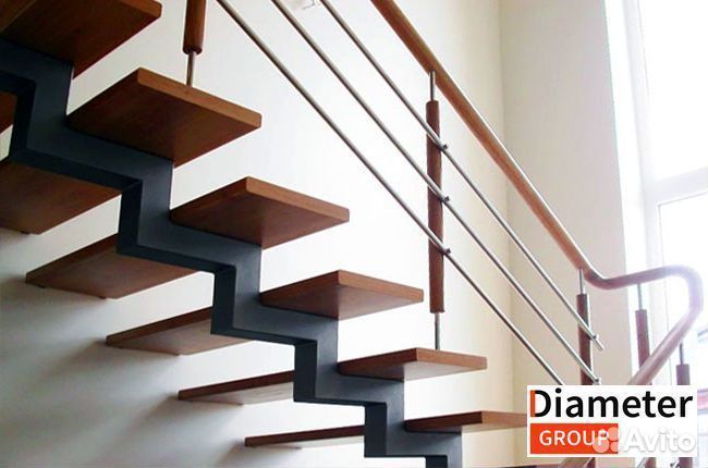 Межэтажная лестница с обивкой