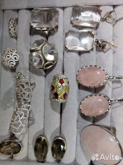 Роскошные серебряные украшения с натур. камнями