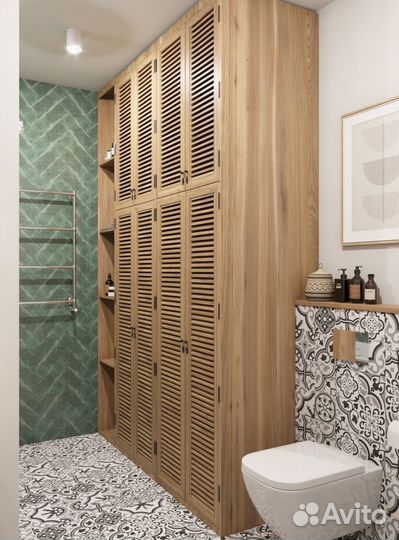 Шкаф в ванну с жалюзийныйми дверцами