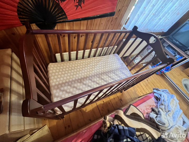 Детская кроватка 120х60 + матрац + наматрасник