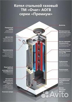 Котел напольный газовый очаг аогв-17,4