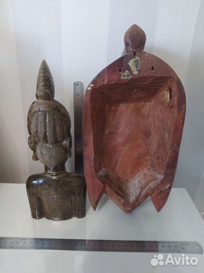 Африканская маска и бюст из дерева