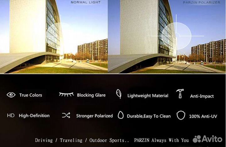 Мужские Солнцезащитные очки-авиаторы parzin