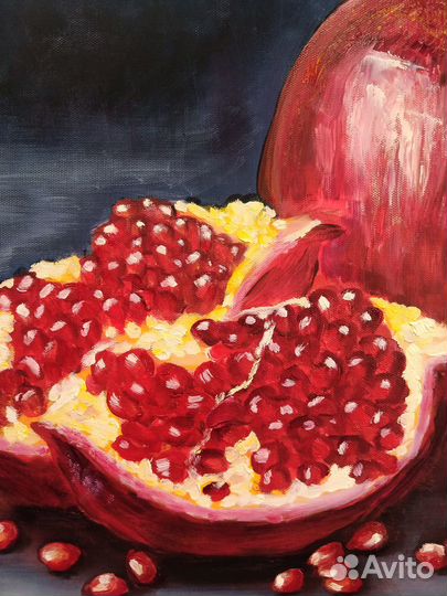 Картина маслом на холсте гранат