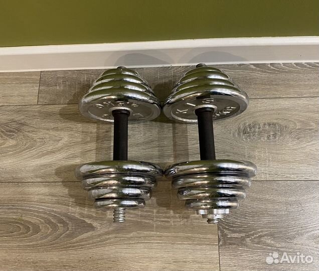 Гантели разборные 15 кг хром