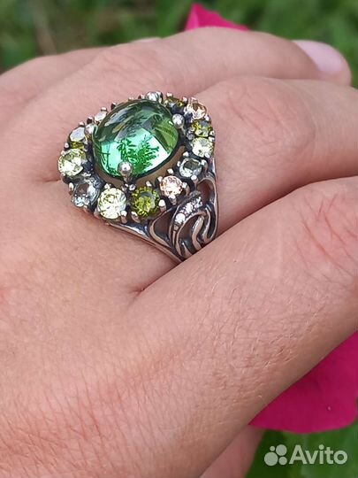 Серебряное кольцо самоцветы,винтаж
