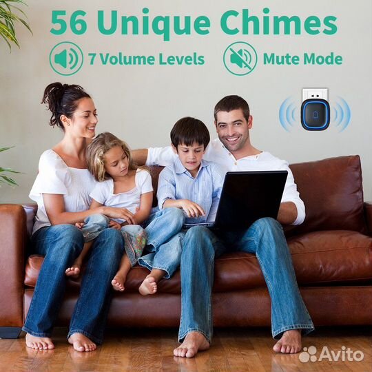 Беспроводной дверной звонок, водонепроницаемый