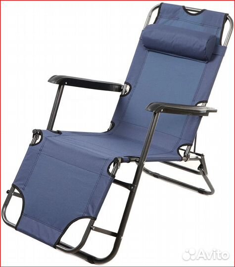 Шезлонг пляжный складной, металл, 153х60х80 см