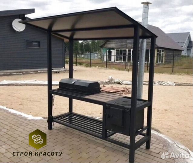 Мангалы в стиле лофт с крышей