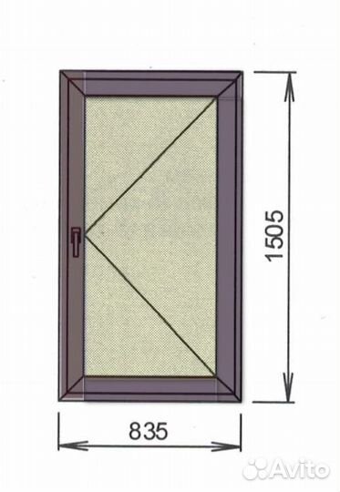 Окно пвх в наличии 600 х2000 цвет темный дуб