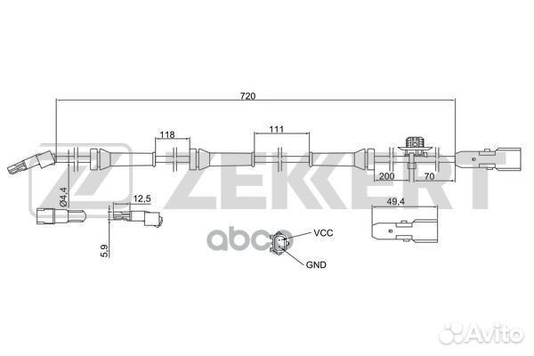Датчик ABS передн. Renault Scenic II 03- Grand