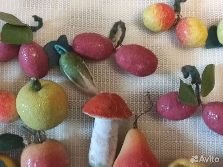 Игрушки папье маше, ватные СССР елочные