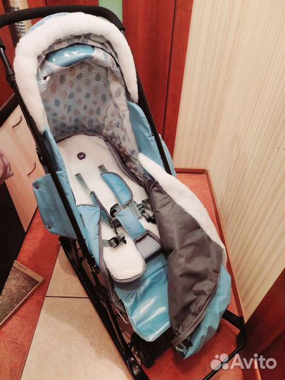Коляска санки Nika (бирюза)