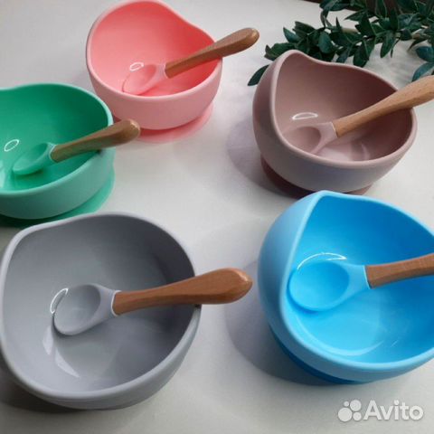 Детская силиконовая чаша с ложечкой