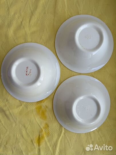 Детские тарелки пиалы фарфор СССР 3 шт