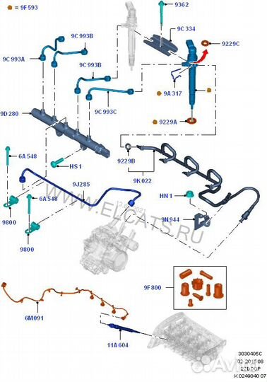 Топливная трубка обратки Форд Транзит 2012 г.в