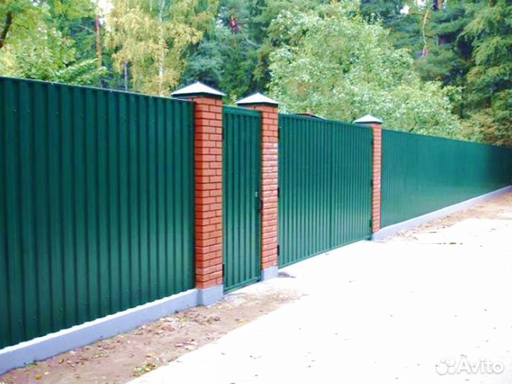 Заборы из профнастила, евроштакетника, 3D