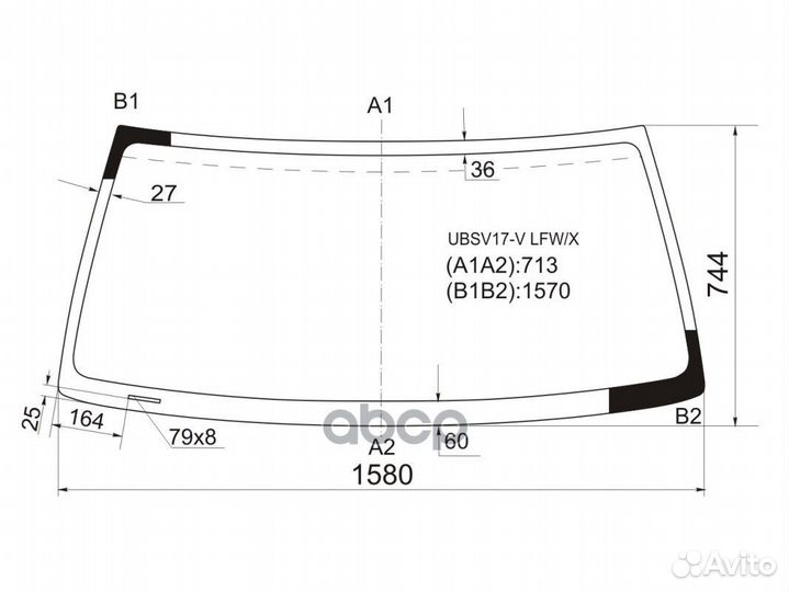 Стекло лобовое isuzu trooper/isuzu bighorn 3/5D