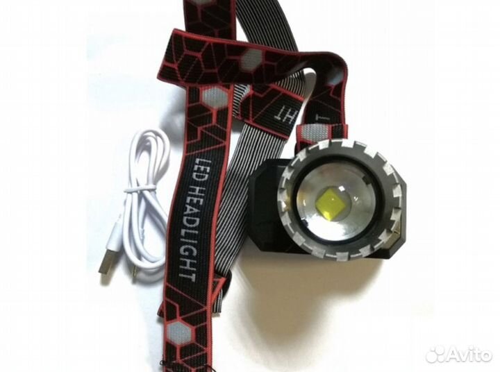 Фонарь налобный HT-893-P70 Zoom аккумуляторный