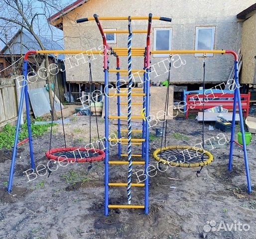 Детский уличный комплекс. Новые качели-гнездо