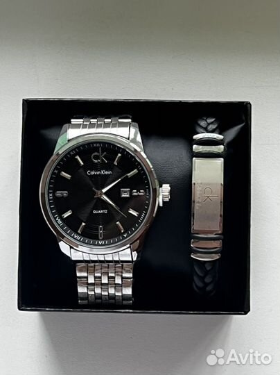 Подарочный набор для мужчин часы + браслет