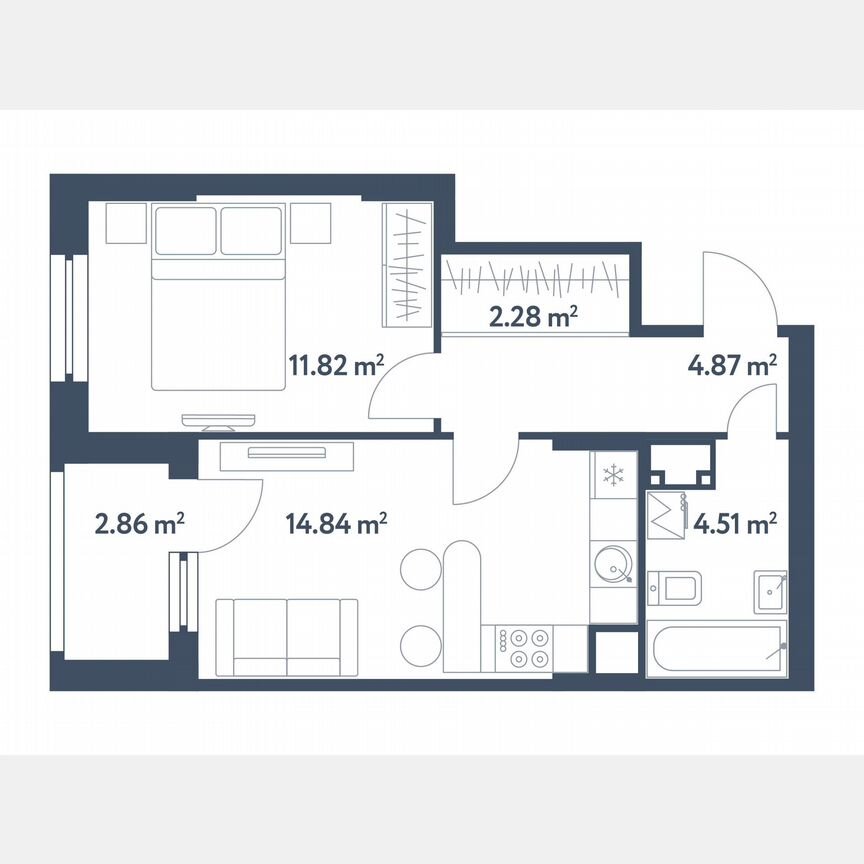 1-к. квартира, 39,8 м², 13/25 эт.