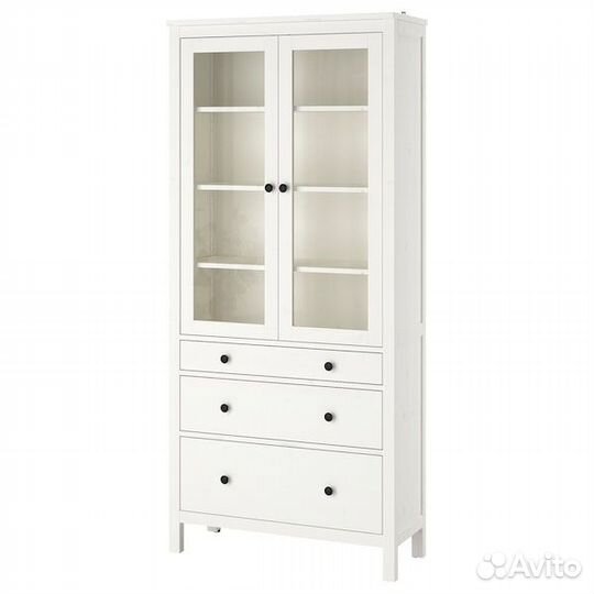 Hemnes Шкаф-витрина с 3 ящиками 503.717.72 Белая м