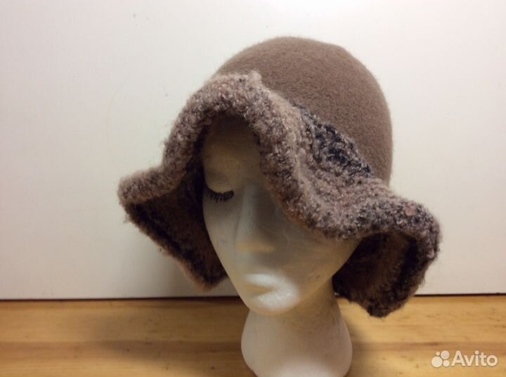 Роскошная шляпка цвета какао,55-56, арт 139