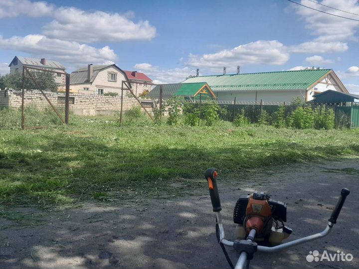 Покос травы триммером,земляные работы,уборка