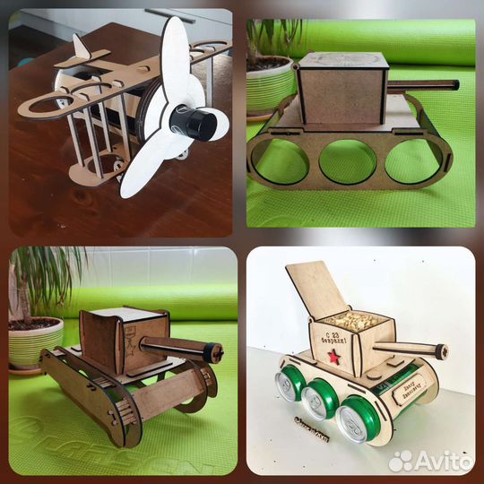 Ящик деревянный подарочный Танк под пиво