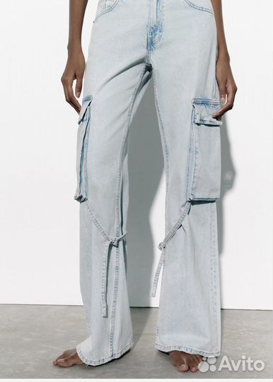 Zara новые джинсы карго
