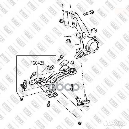 Сайлентблок переднего рычага,передний FG0425 fixar